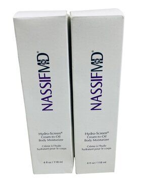 2 Pack Nassif MD Hydro-Screen Cream-To-Oil Body Moisturizer 4 Oz Anti-Aging New